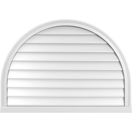 Round Top Surface Mount PVC Gable Vent W/ 2W X 2P Brickmould Sill Frame, 42W X 30H